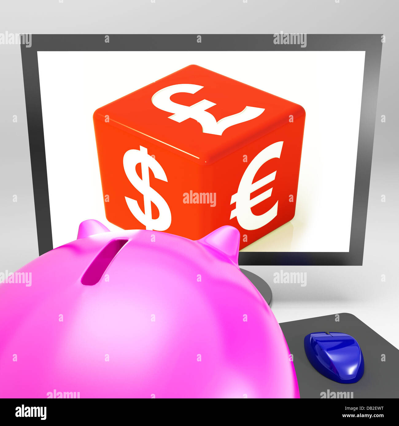 Currency Dice Shows Foreign Exchange And Travel Stock Photo