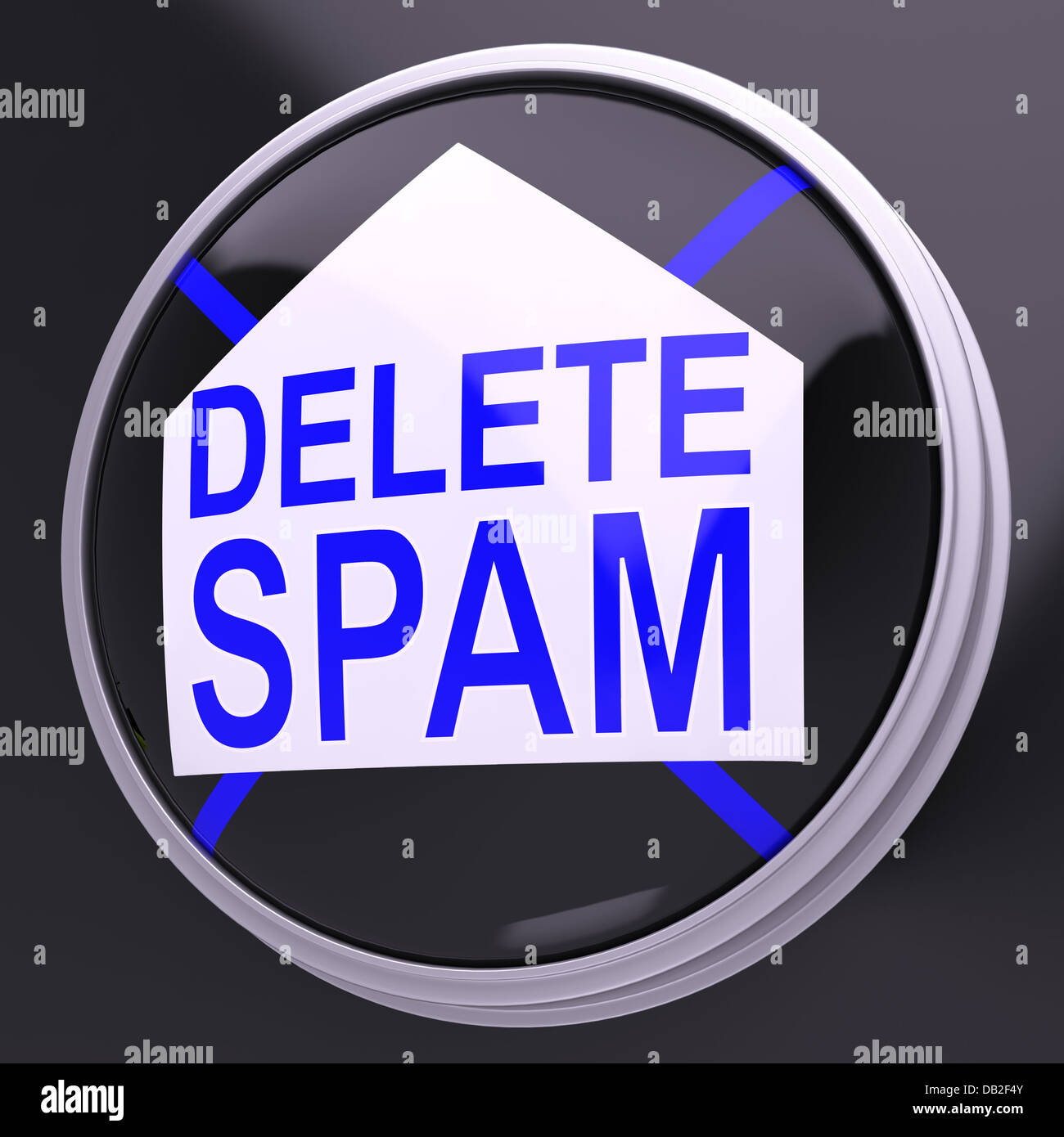Delete Spam Shows Unwanted Undesired Trash Mail Stock Photo