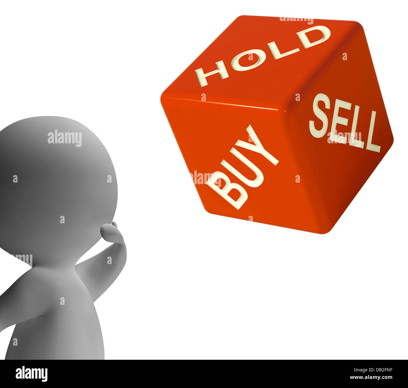 Buy Hold And Sell Dice Represents Stocks Strategy Stock Photo Alamy