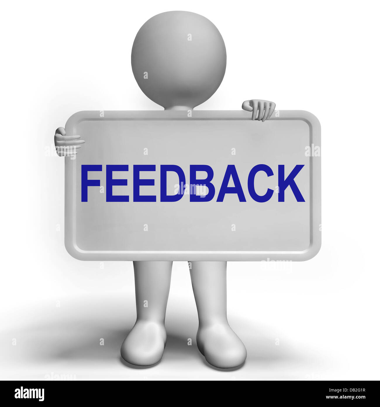 Feedback Sign Shows Opinion Evaluation And Surveys Stock Photo