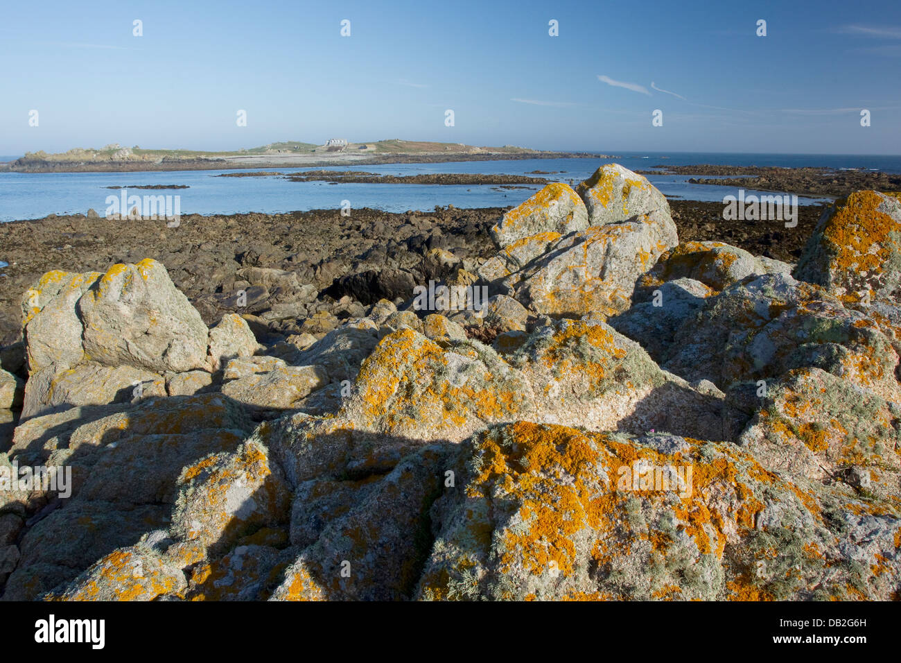 View of Lihou Island Guernsey Channel Islands, UK LA005912 Stock Photo