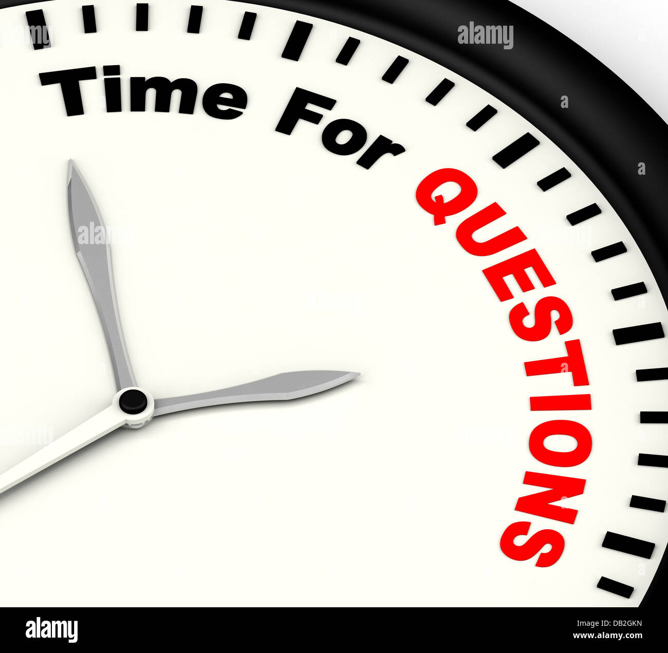 Time For Questions Message Shows Answers Needed Stock Photo