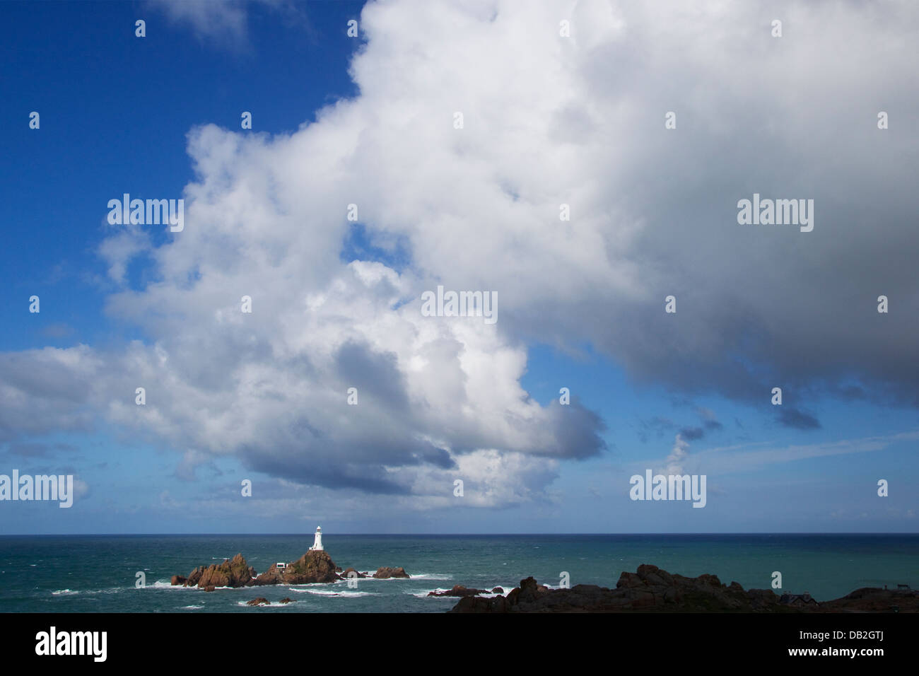 Corbiere Lighthouse Jersey Channel Islands, UK LA005925 Stock Photo