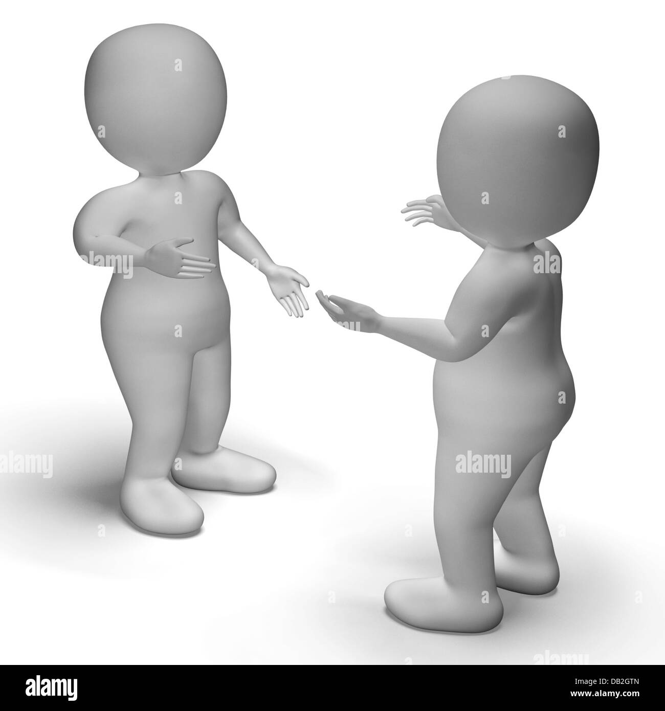 Conversation Between Two 3d Characters Shows Communication Stock Photo ...