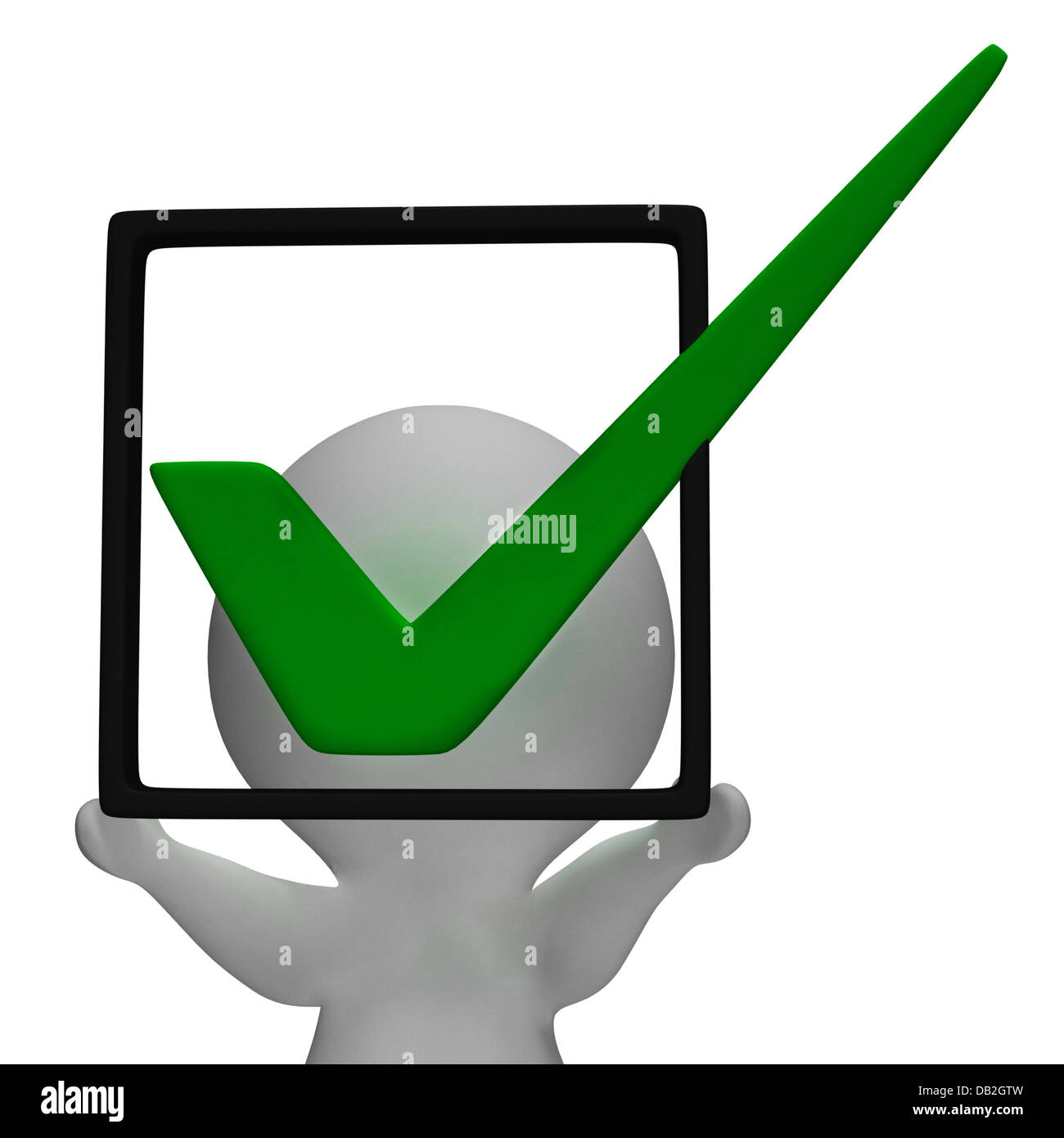 Holding Checkbox Or Check Box Shows Approval Or Checked Stock Photo