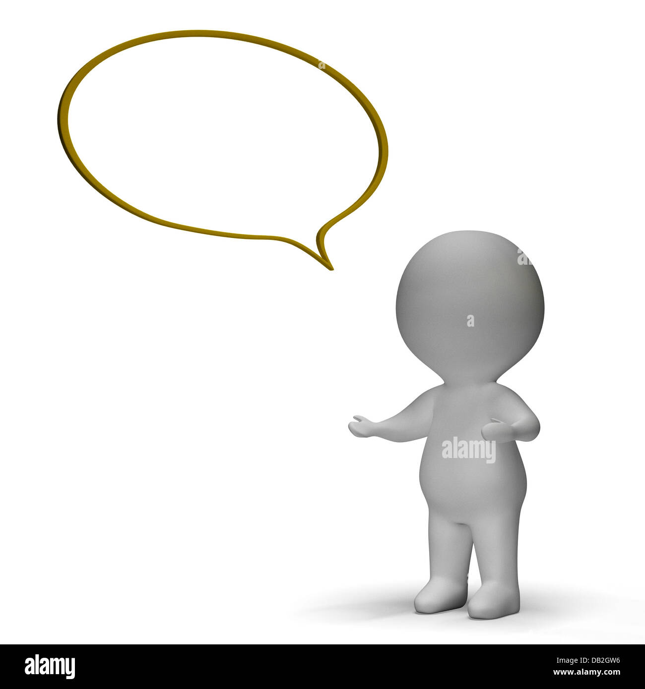 Speech Bubble And 3d Character Meaning Speaking Or Announcement Stock