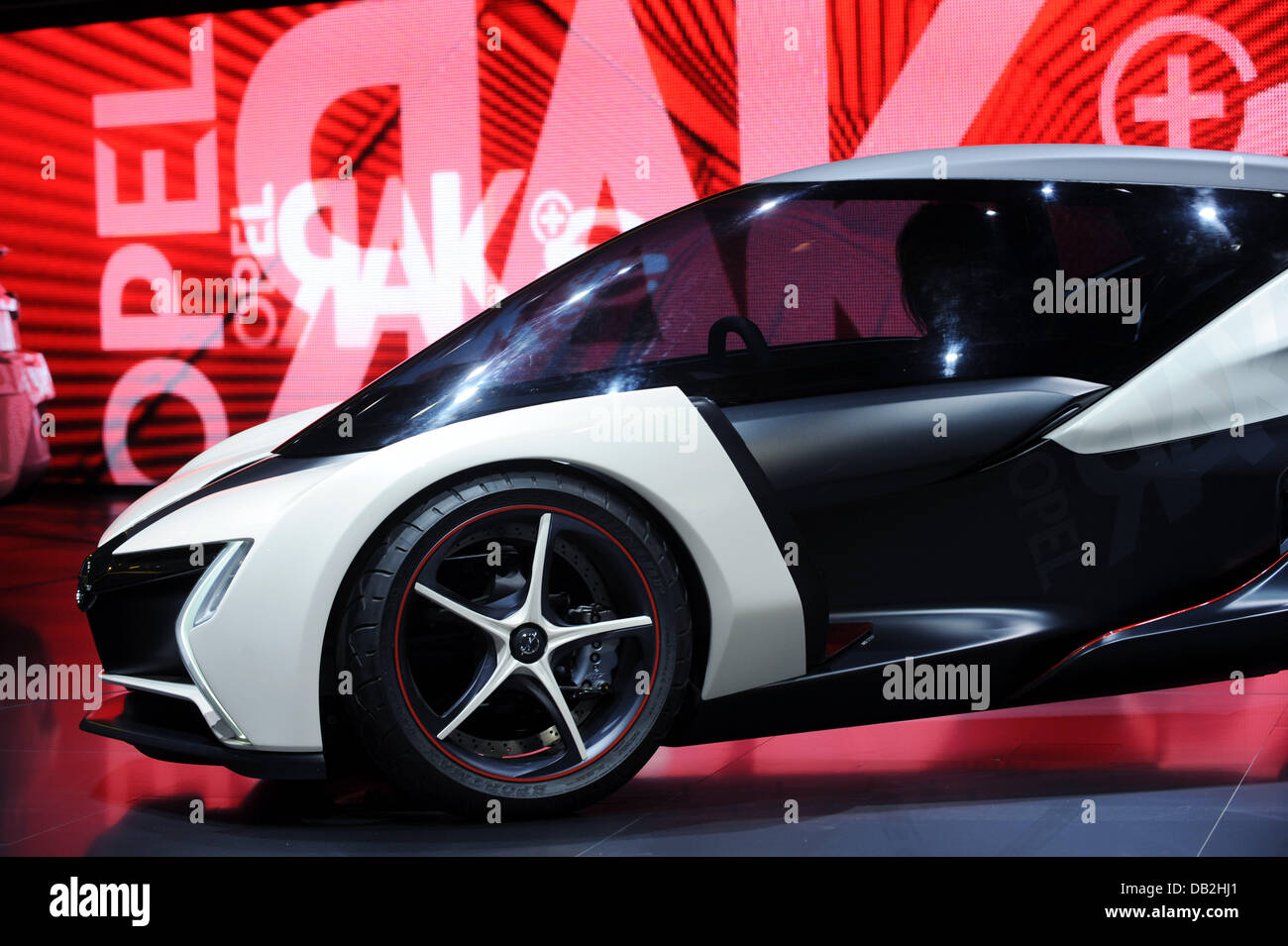 The electric car Rake is presented at the stand of Opel at the ...