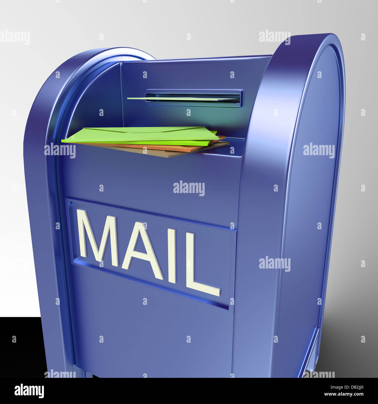Mail On Mailbox Showing Delivered Correspondence Stock Photo Alamy