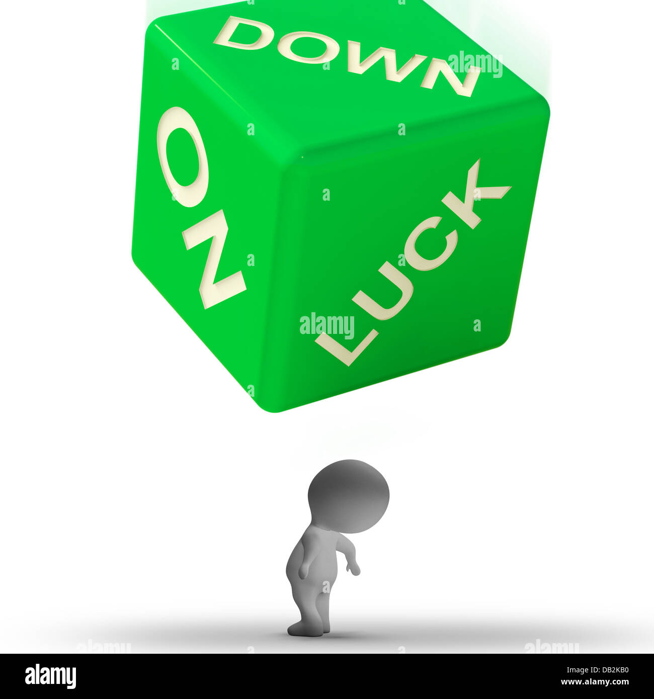 Down On Luck Dice Means Failure And Losing Stock Photo Alamy