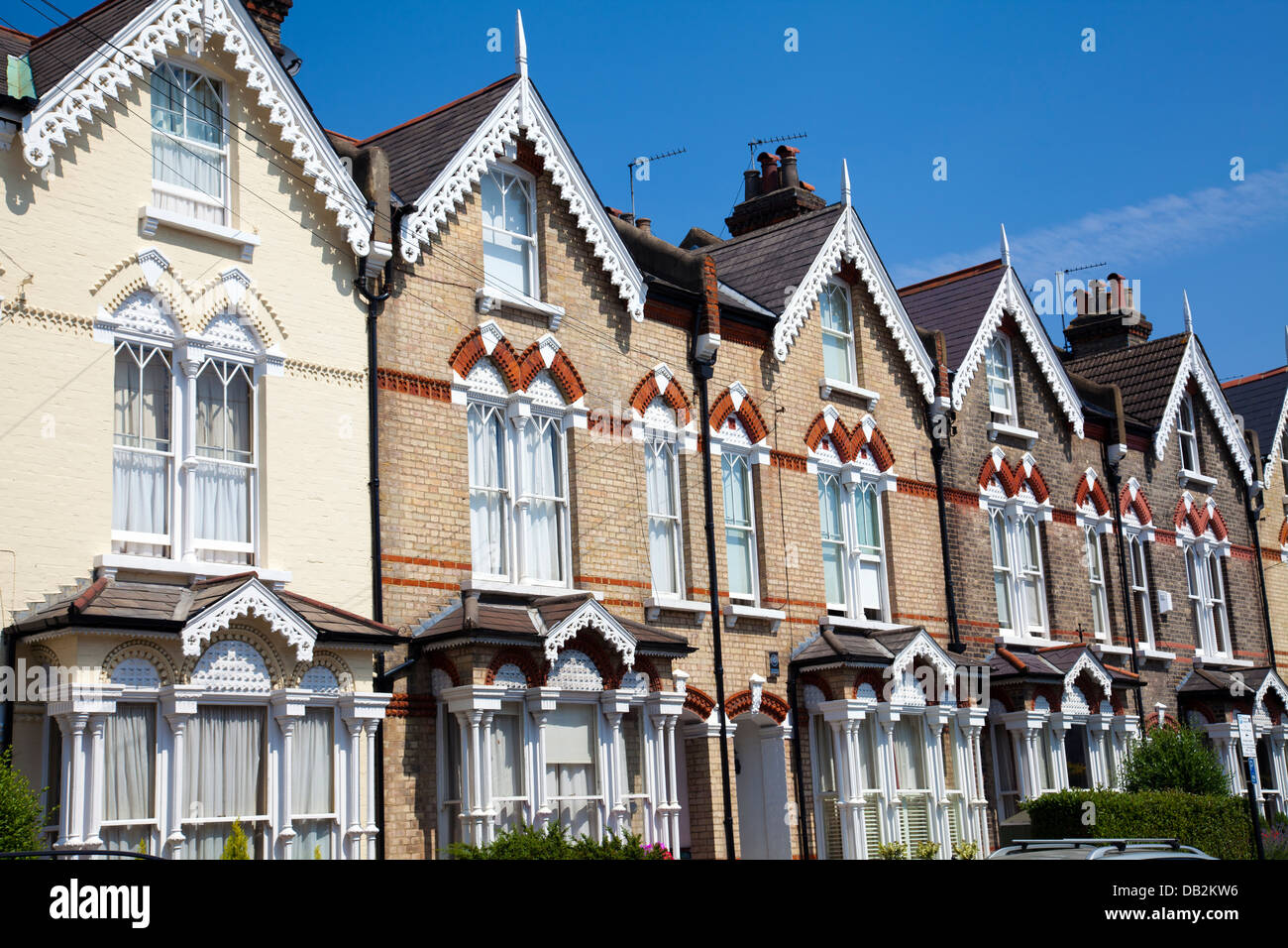 Homes along Broomwood Rd in Clapham London UK Stock Photo Alamy