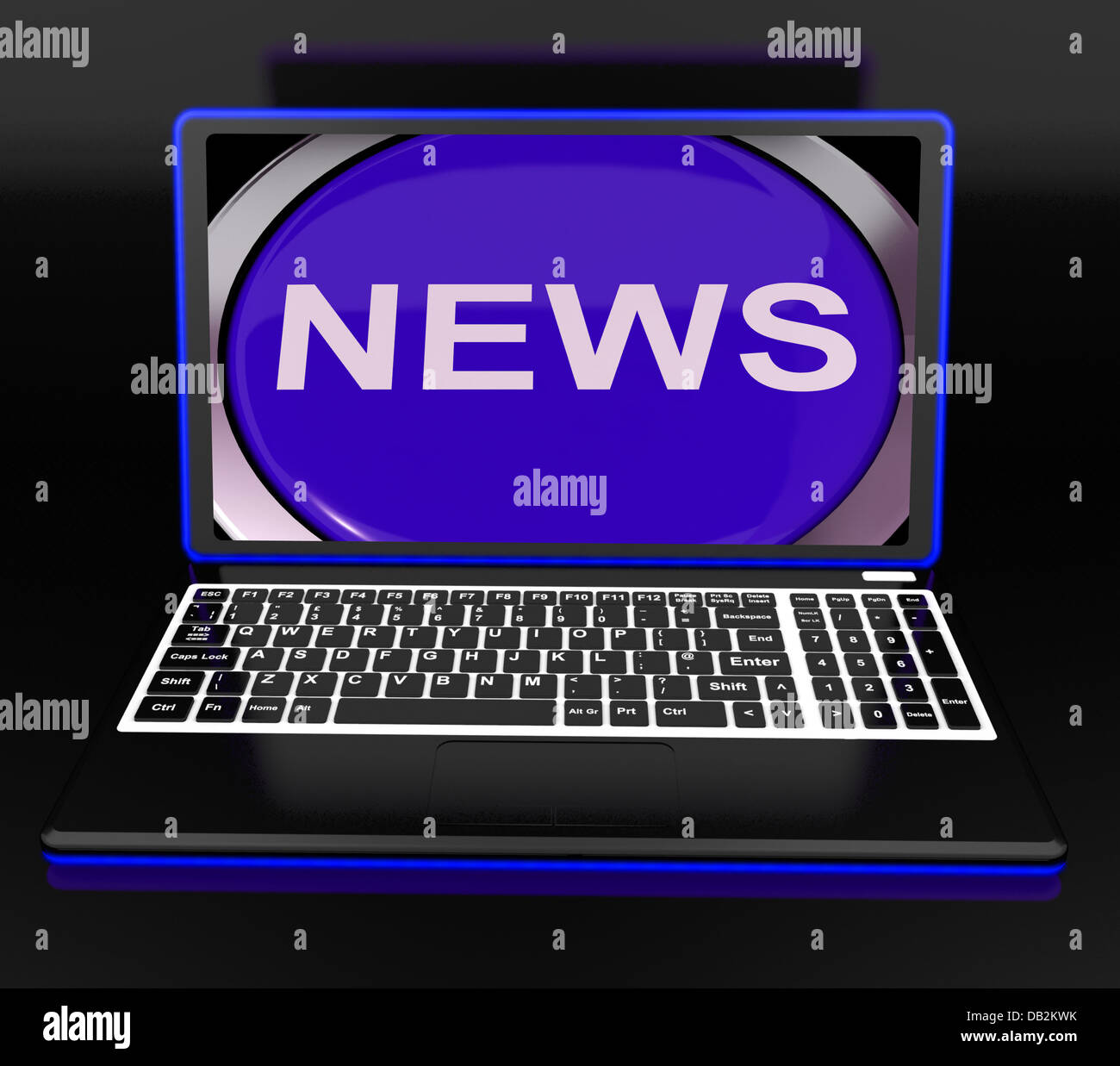 News On Laptop Showing Journalism Show Stock Photo Alamy