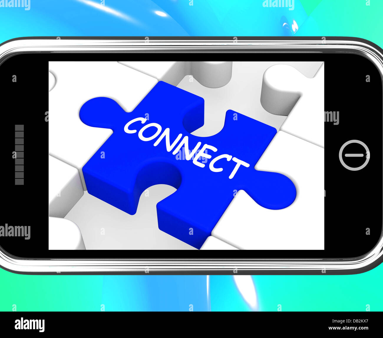 Connect On Smartphone Showing Connected People Stock Photo