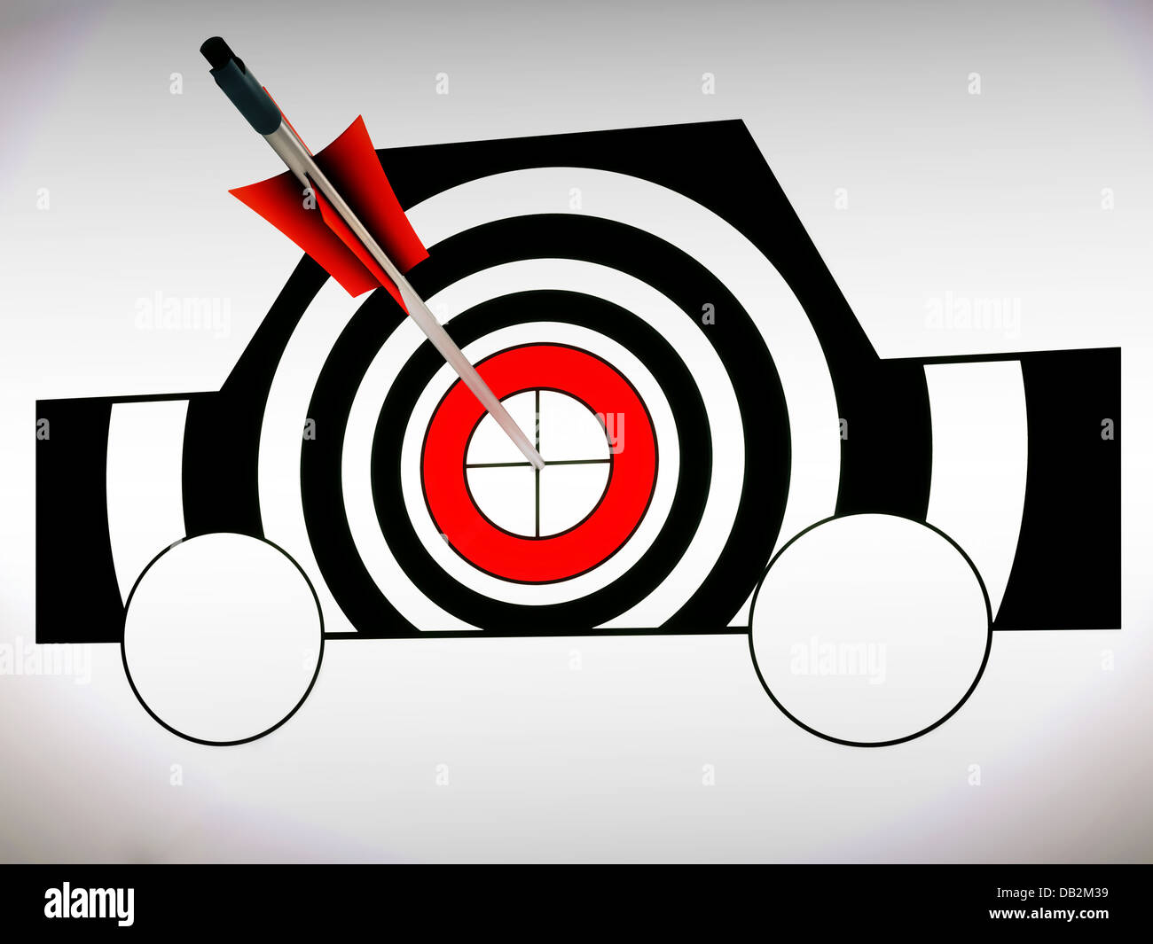 Car Target Shows Excellence And Accuracy Stock Photo