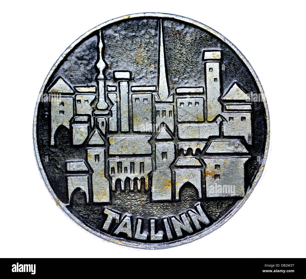 Communist era Soviet enamel badge - Tallinn, Estonia Stock Photo