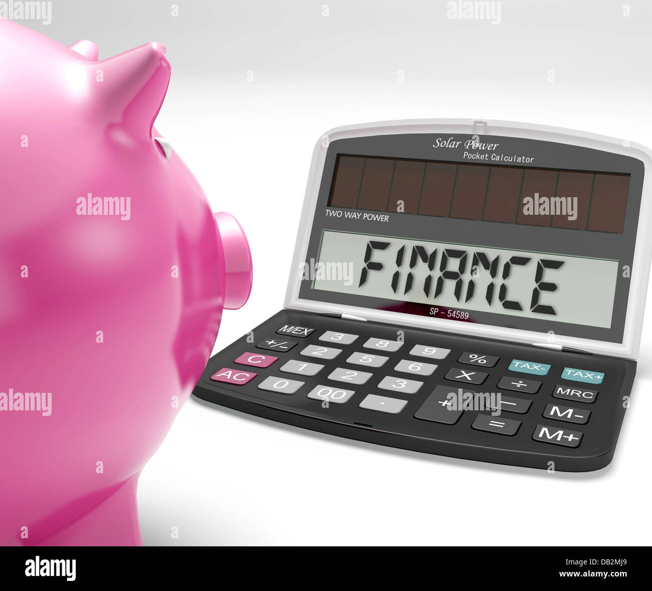 Finance Calculator Shows Revenue Income And Success Stock Photo