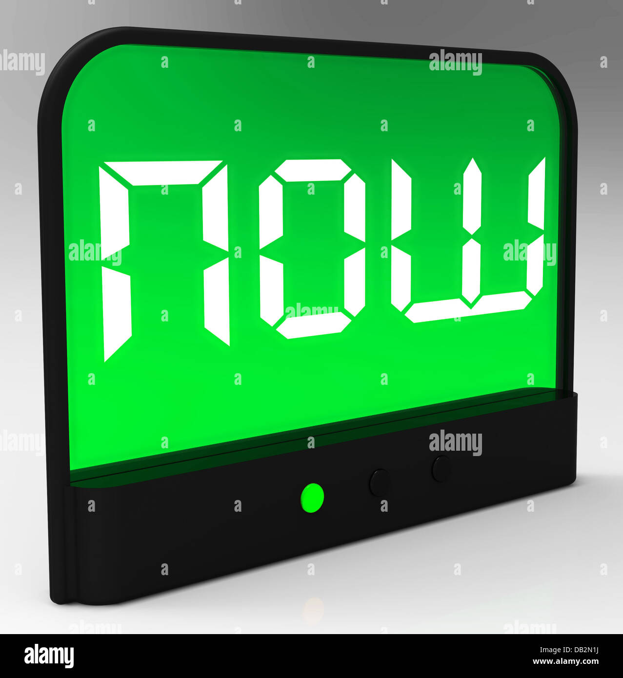 Now Clock Showing Quick Urgency For Action Stock Photo