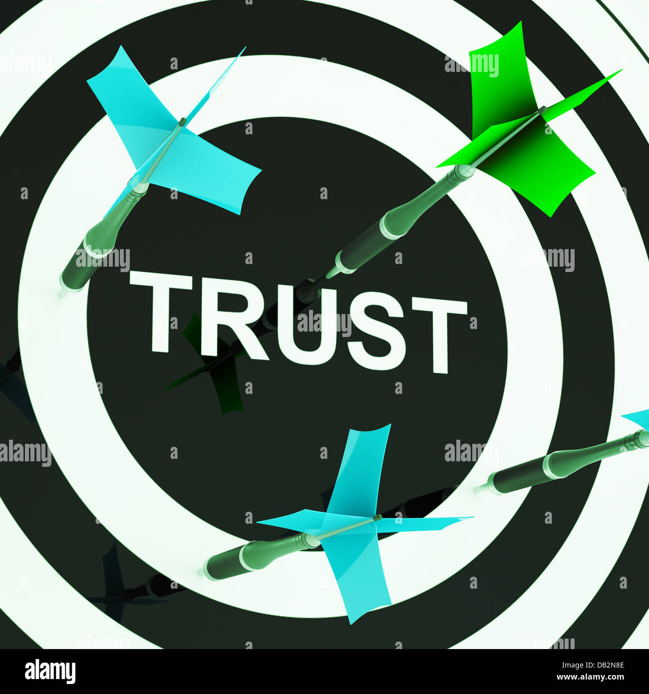 Trust On Dartboard Showing Mistrust Stock Photo