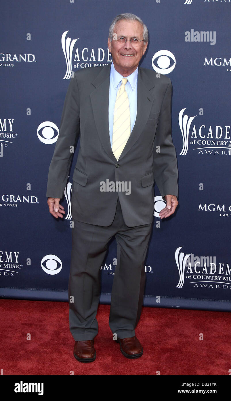 Donald Rumsfeld The Academy of Country Music Awards 2011 at MGM Grand Garden Arena - Arrivals Las Vegas, Nevada - 03.04.11 Stock Photo