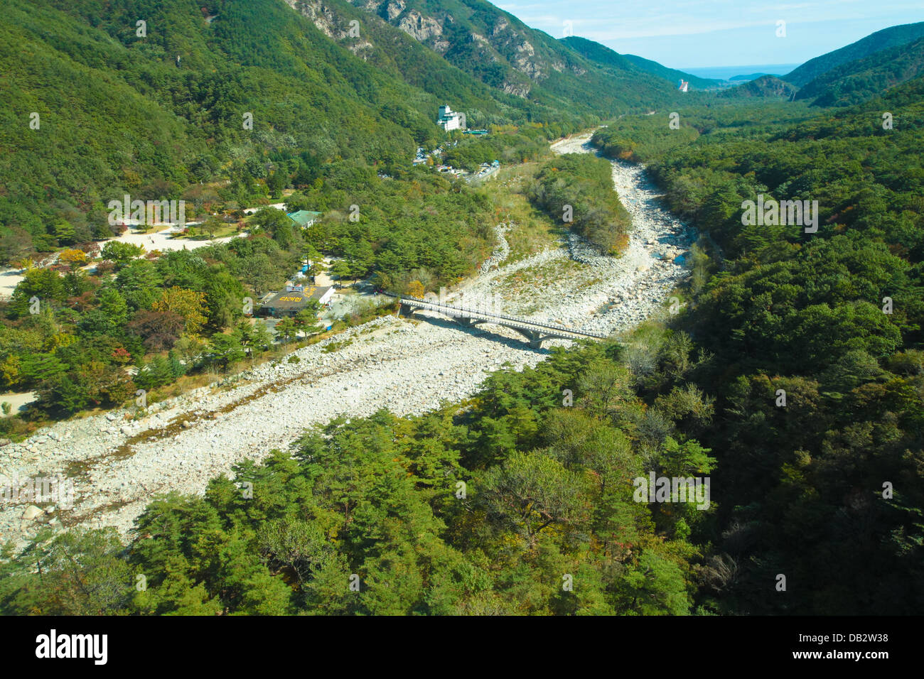 High altitude view of seoraksan mountain ravine, it is one of the south korea national parks. Stock Photo