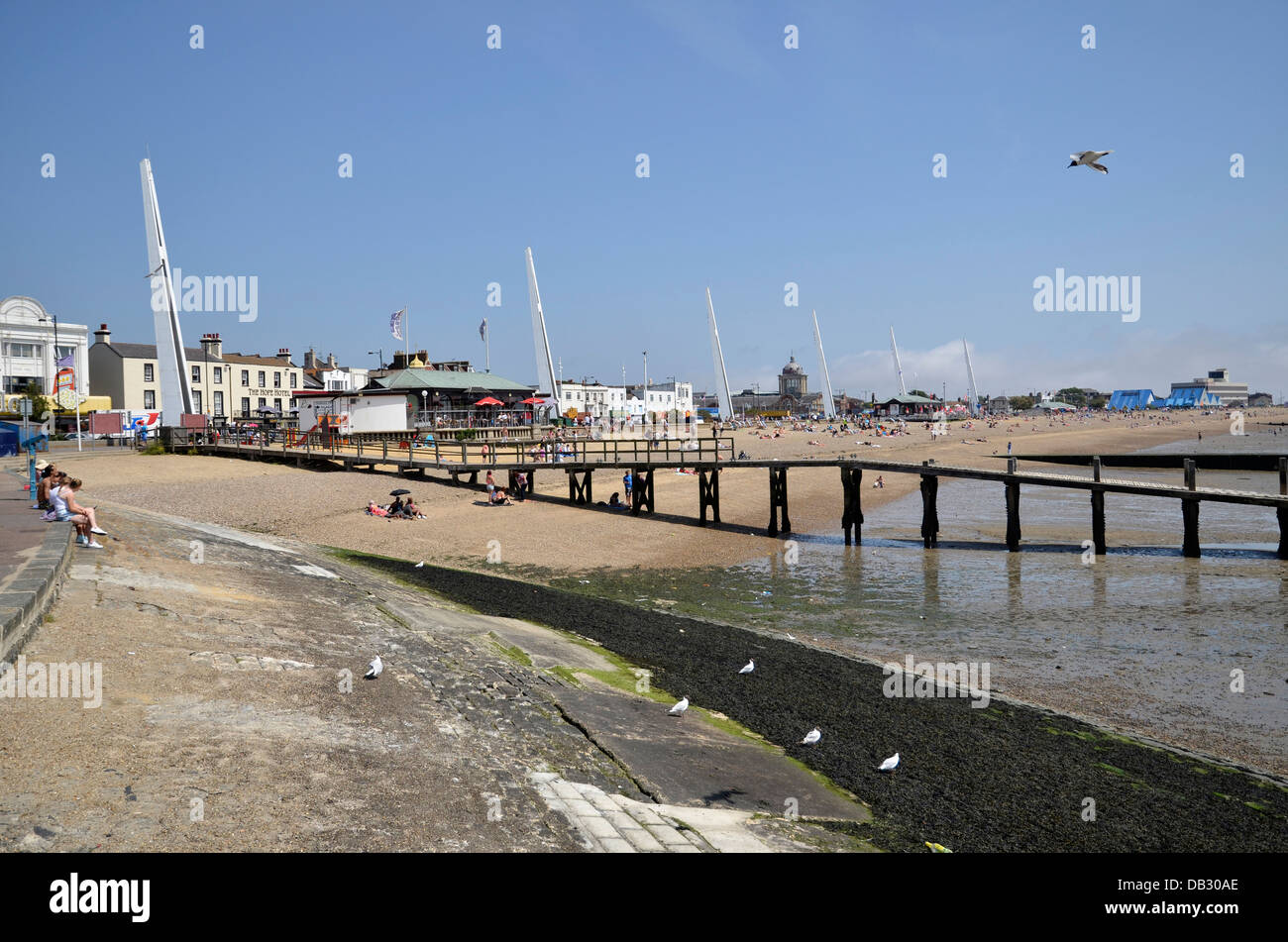 The beach and seafront at Southend-on-Sea Stock Photo