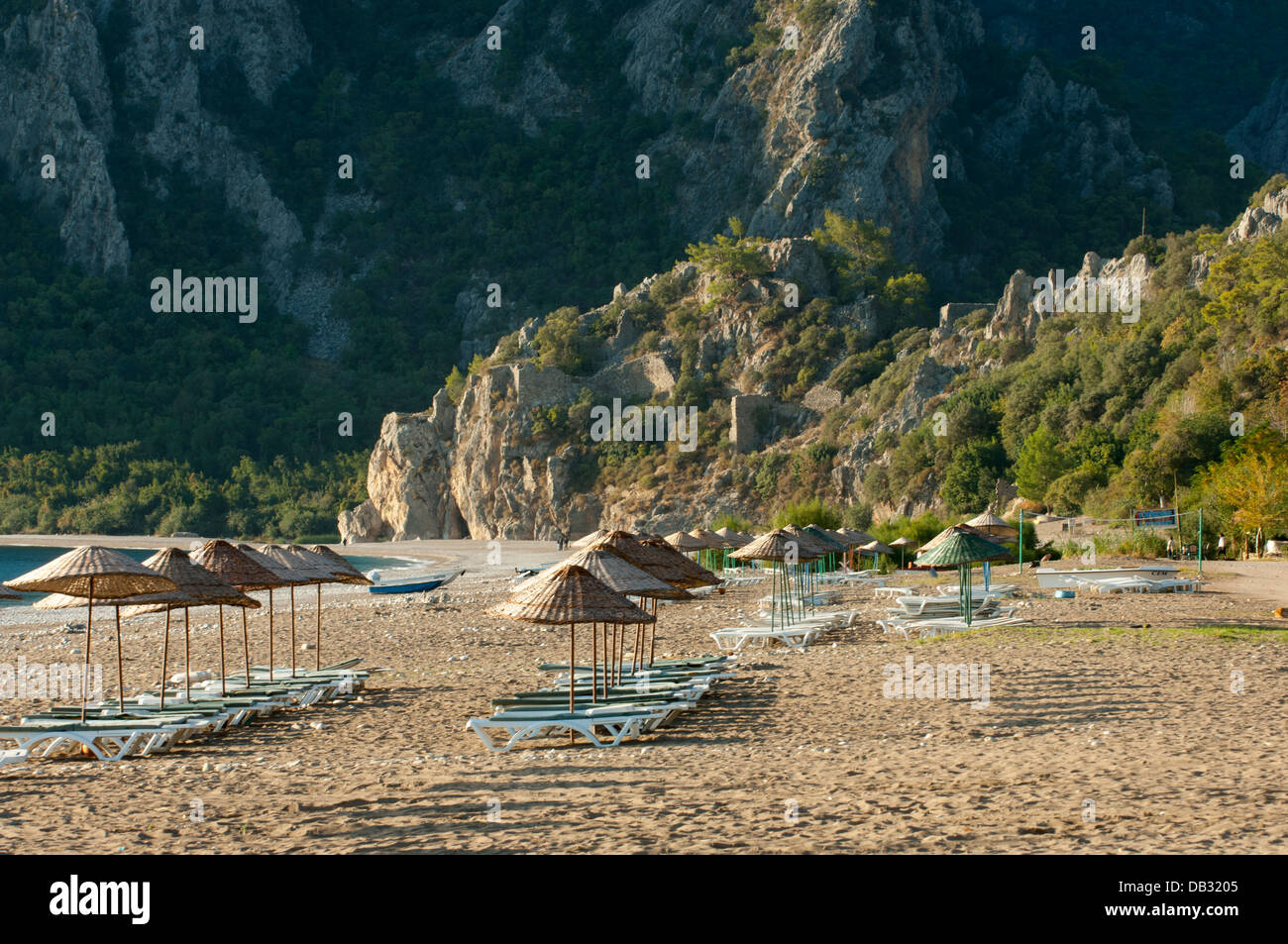 Asien, Türkei, Provinz Antalya, Cirali bei Olympos, Blick über den Strand von Cirali Stock Photo