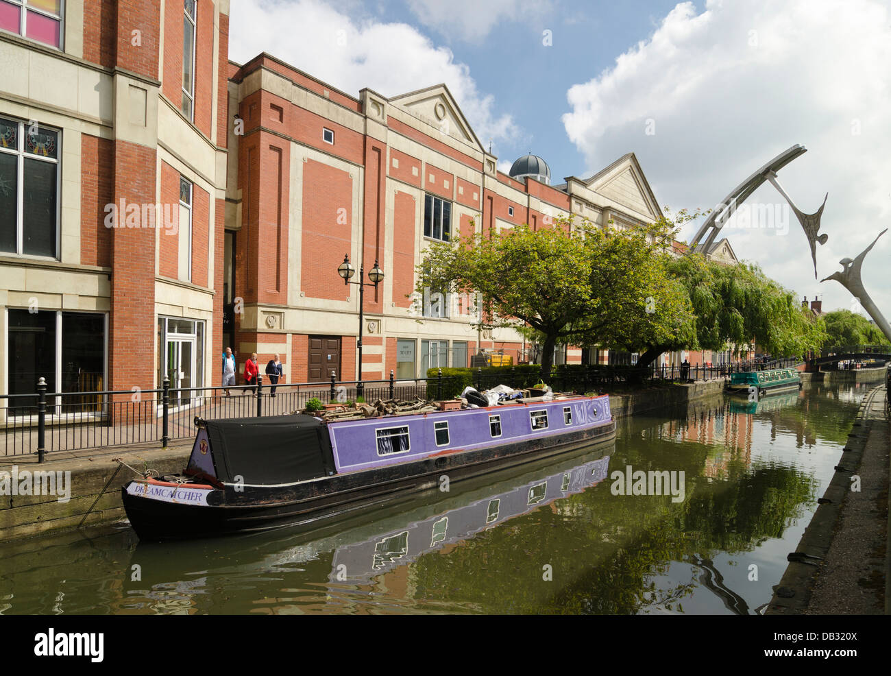 Narrow Boat on River Witham Lincoln Stock Photo
