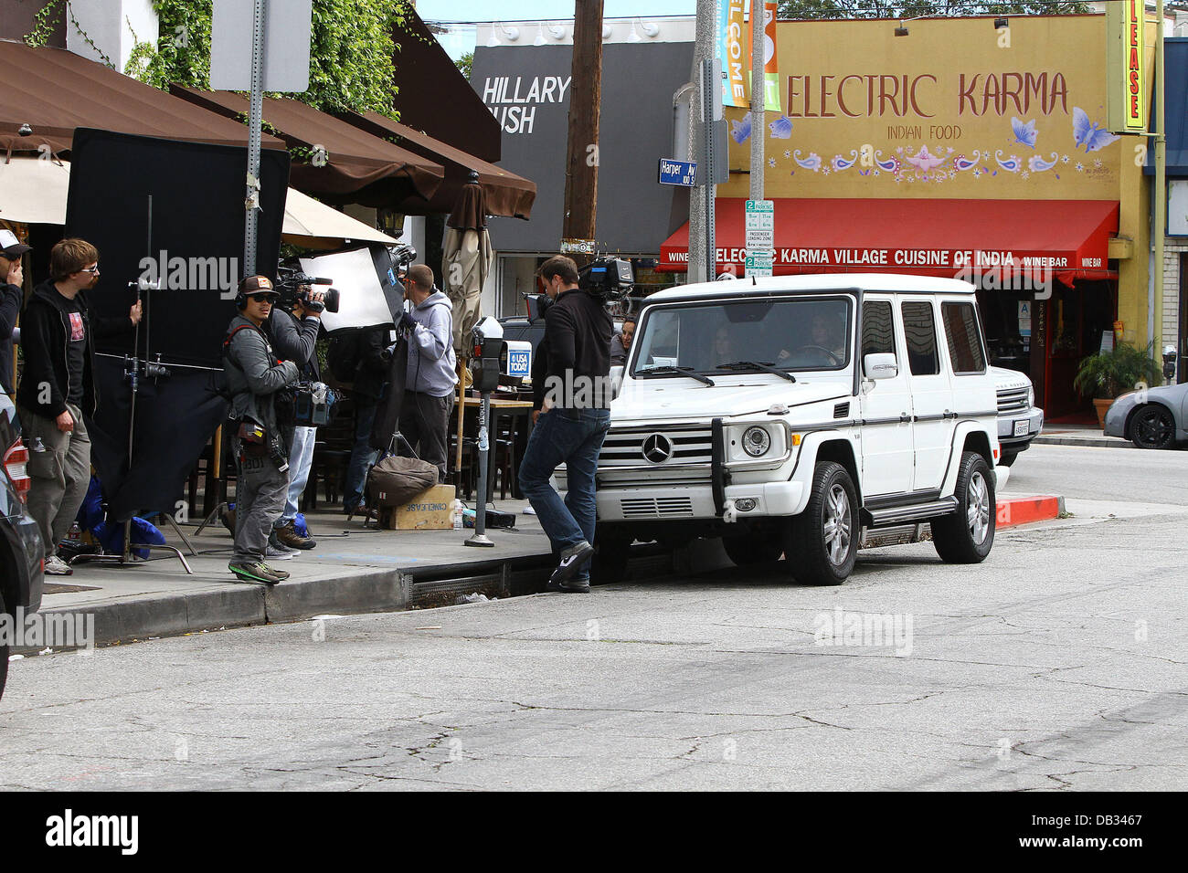 Audrina Patridge filming at Toast restaurant Los Angeles, California