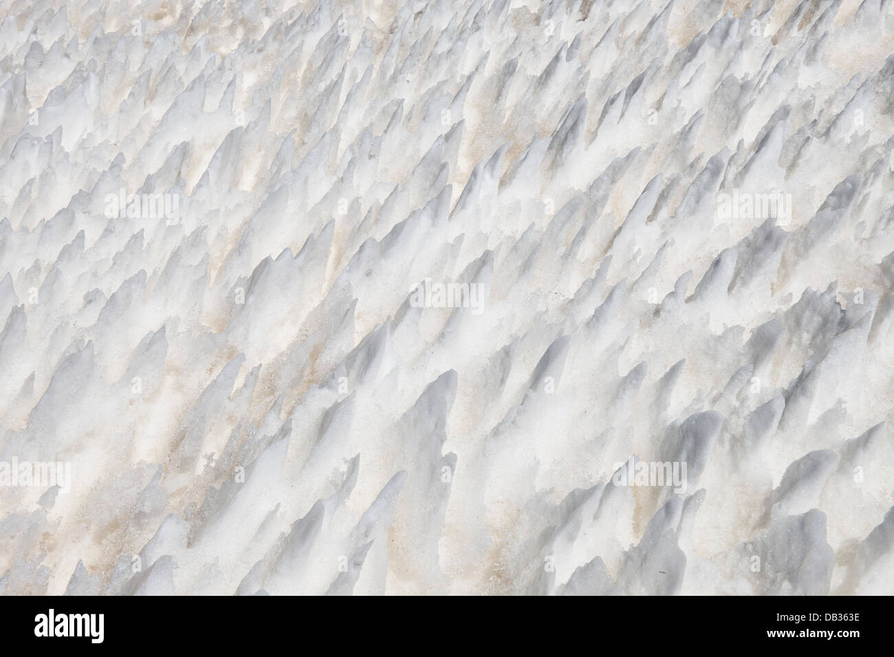 ice and snow structures, Penitentes, nieves penitentes,Penitente, Reserva Nacional de Fauna Andina Eduardo Abaroa, Bolivia, South America Stock Photo