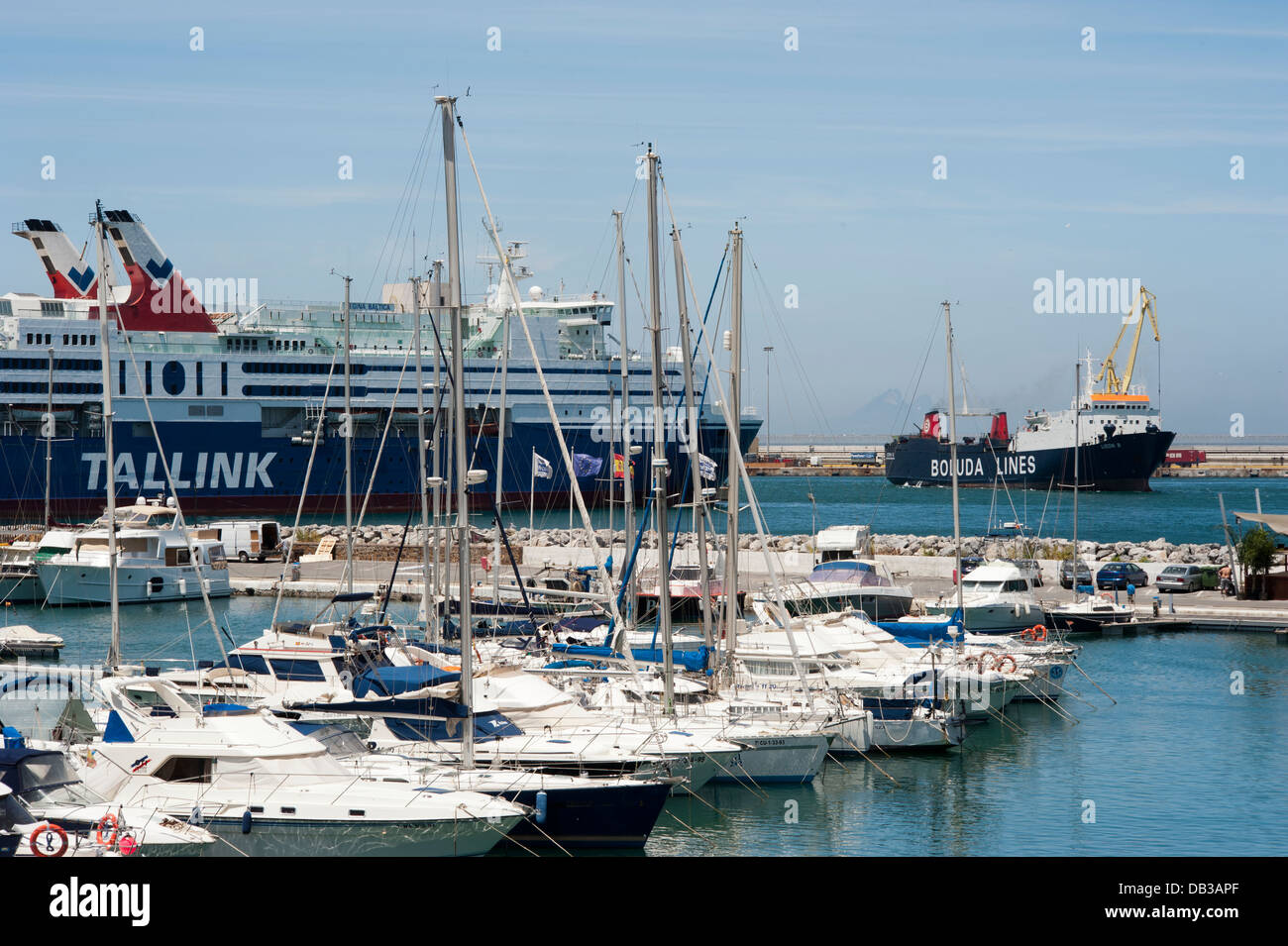 Ferry boat at Ceuta harbor. Spain. Stock Photo