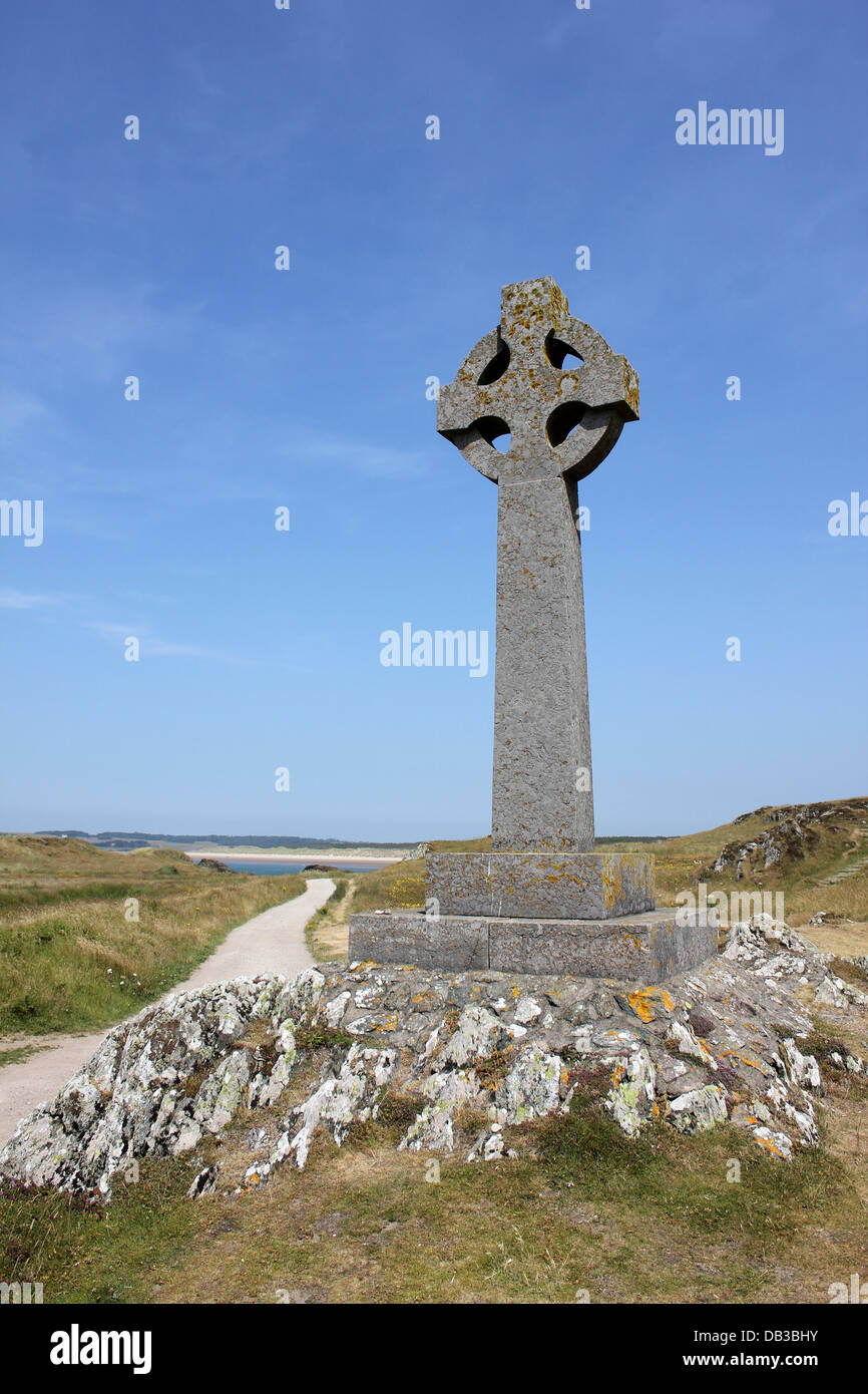 The War Memorial on Ynys Llanddwyn Island, Anglesey Stock Photo