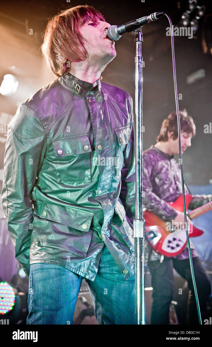 Liam Gallagher of rock band Beady Eye start their UK tour at Rock City. Nottingham, England - 11.04.11 Stock Photo