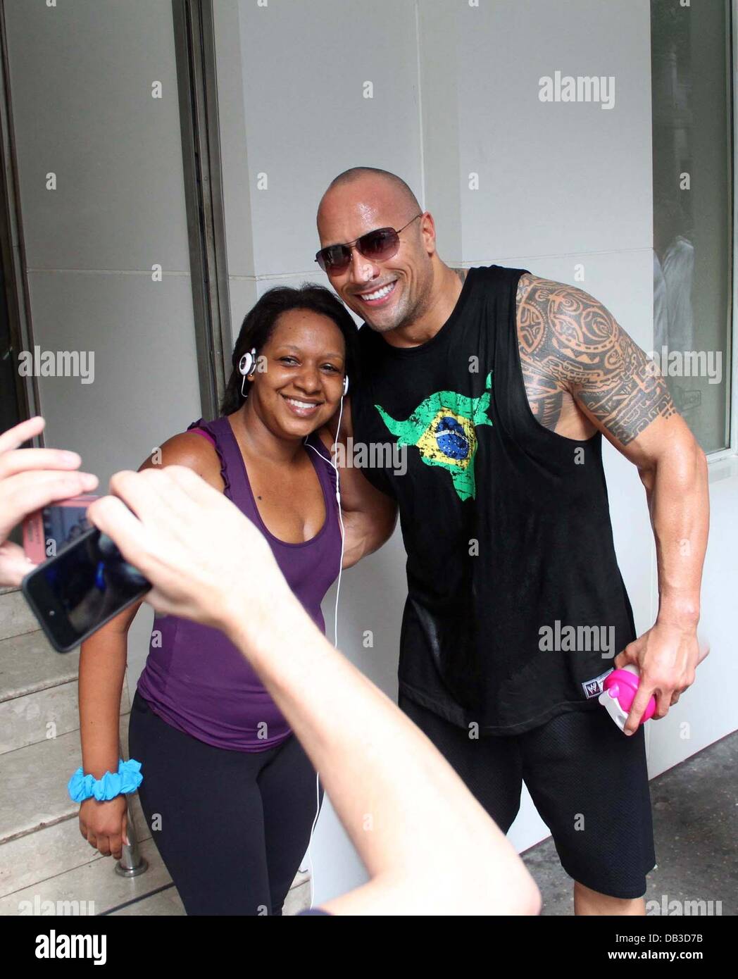 Dwayne Johnson, aka The Rock, leaves A!Bodytech gym in Copacabana Rio de  Janeiro, Brazil - 11.04.11 Stock Photo - Alamy