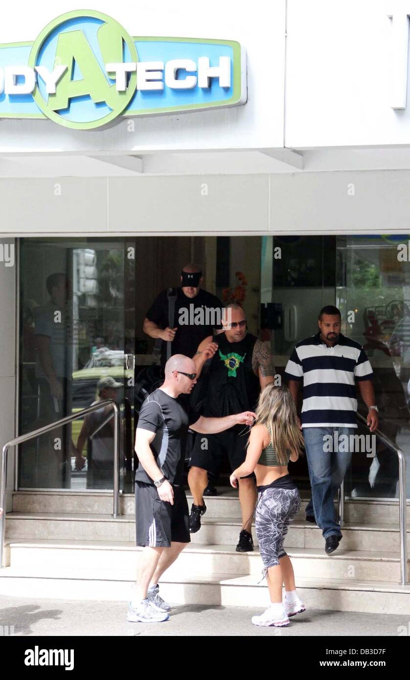 Dwayne Johnson, aka The Rock, leaves A!Bodytech gym in Copacabana Rio de  Janeiro, Brazil - 11.04.11 Stock Photo - Alamy