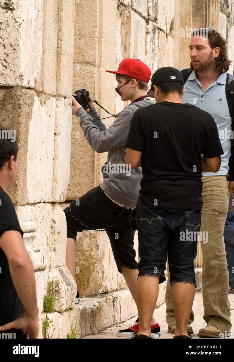 Justin Bieber during his visit to Israel Justin Bieber at Capernaum on the northwestern shore of