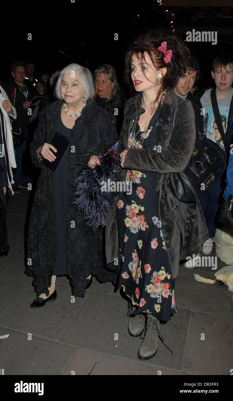 Helena Bonham Carter and her mother Elena Betty Blue Eyes press night ...