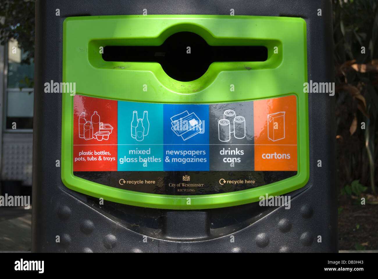 westminster council rubbish recycling bin, victoria embankment gardens