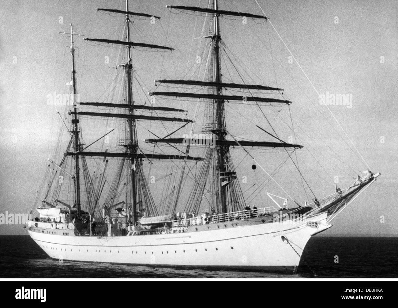 military, Germany, Bundeswehr, Navy, sailing school ship "Gorch Fock", built by Blohm und Voss, Hamburg, commissioned 1958, view, port, New York Harbour, 5.8.1962, Additional-Rights-Clearences-Not Available Stock Photo