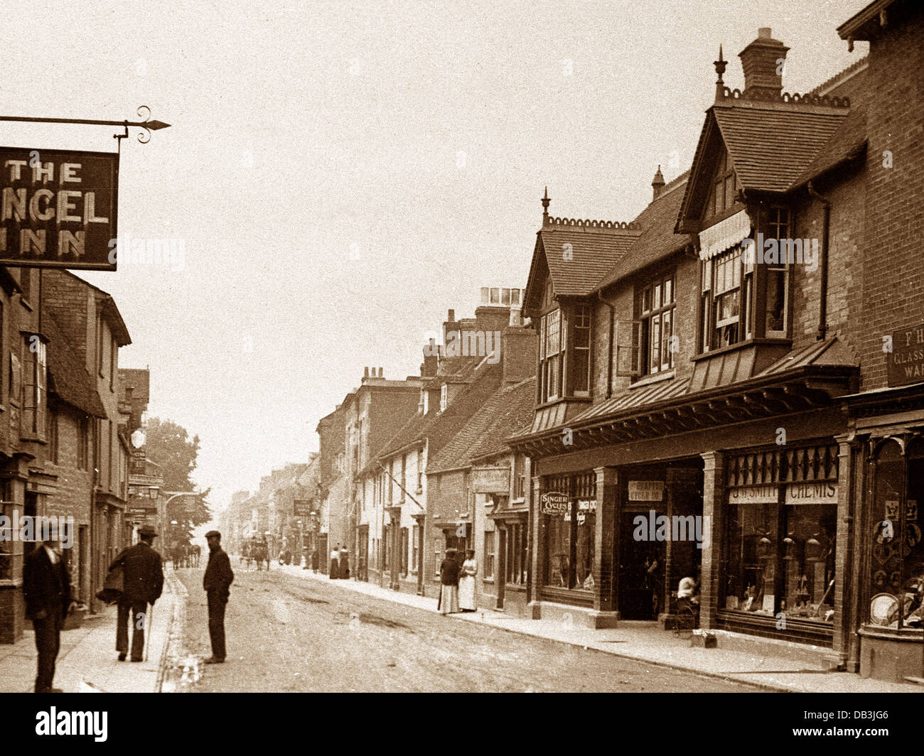 Stony Stratford High Street early 1900s Stock Photo Alamy