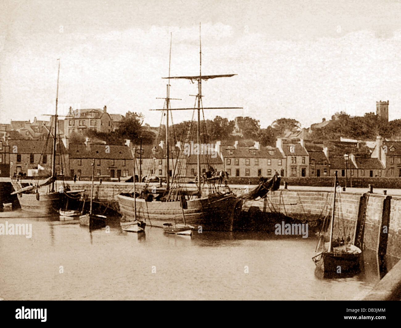 Stranraer Harbour early 1900s Stock Photo
