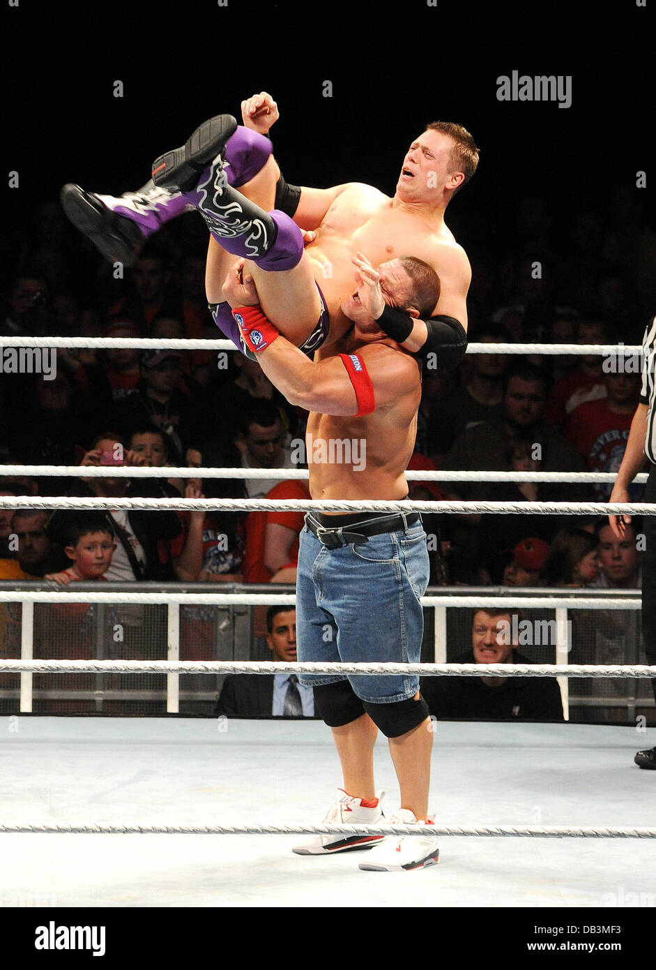 John Cena and The Miz WWE RAW Wrestling Superstars at The O2 Arena Dublin, Ireland - 15.04.11 Stock Photo