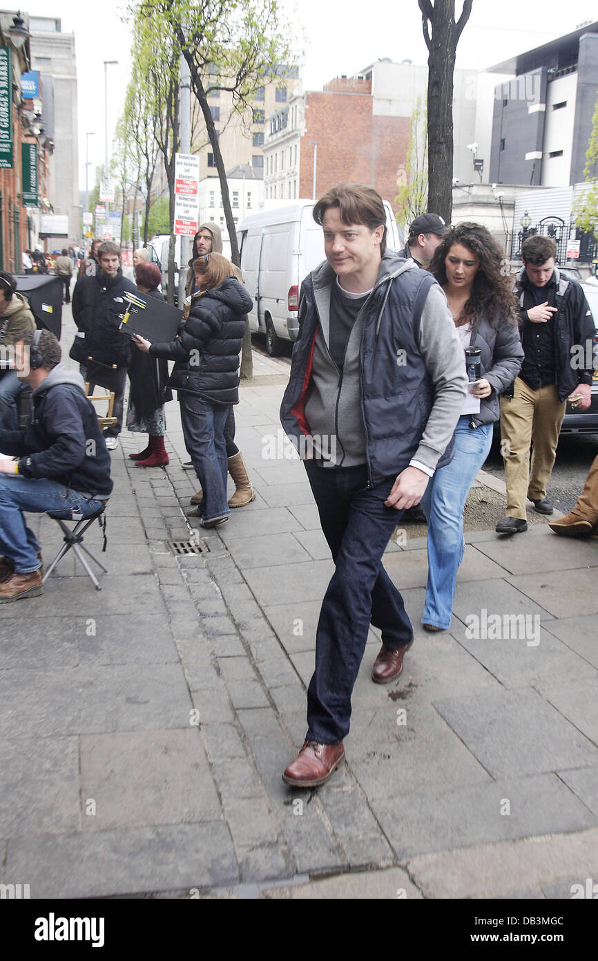 Brendan Fraser filming 'A Whole Lotta Sole' at St. George's Market in ...