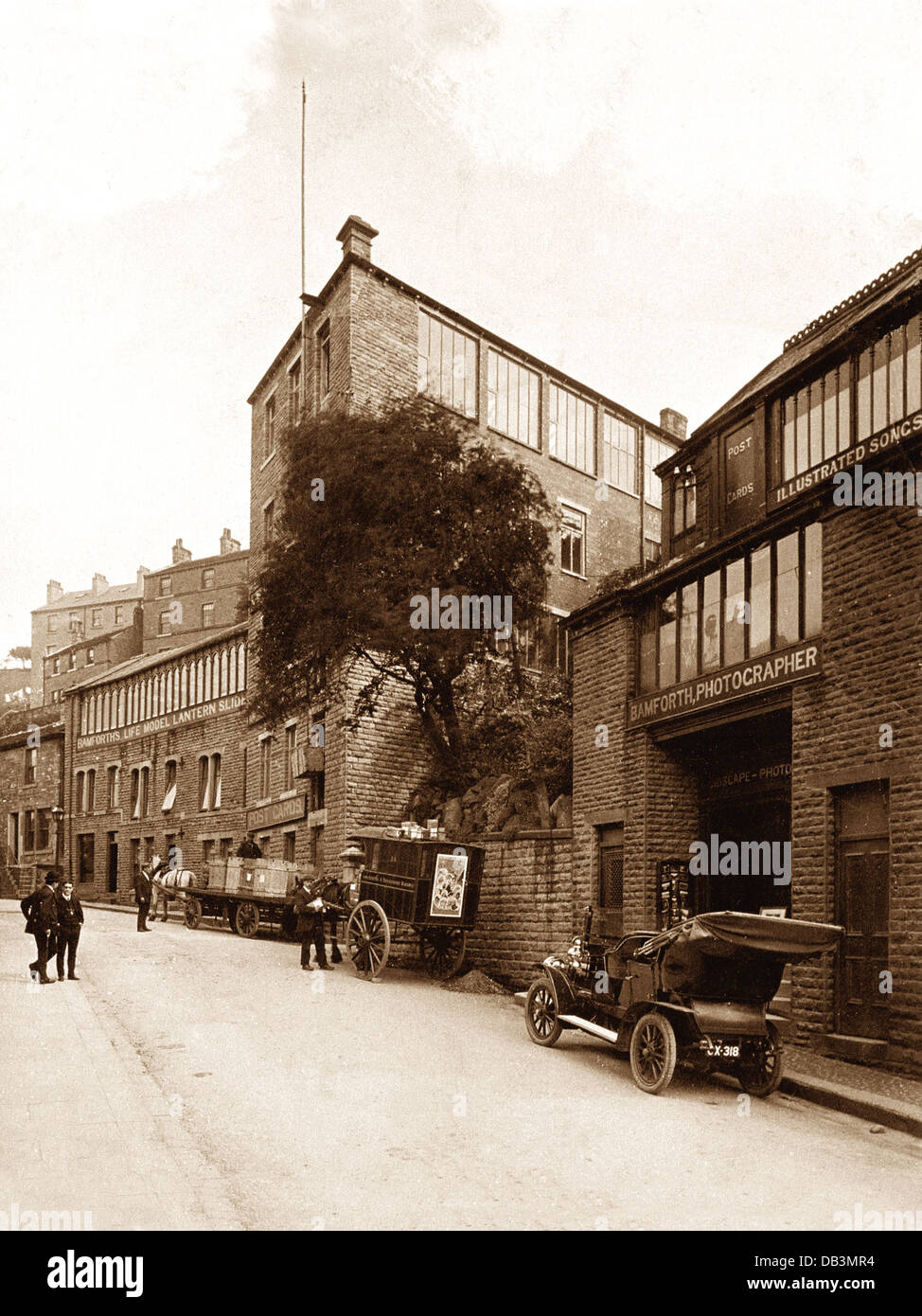 Holmfirth Bamforth's Factory early 1900s Stock Photo Alamy