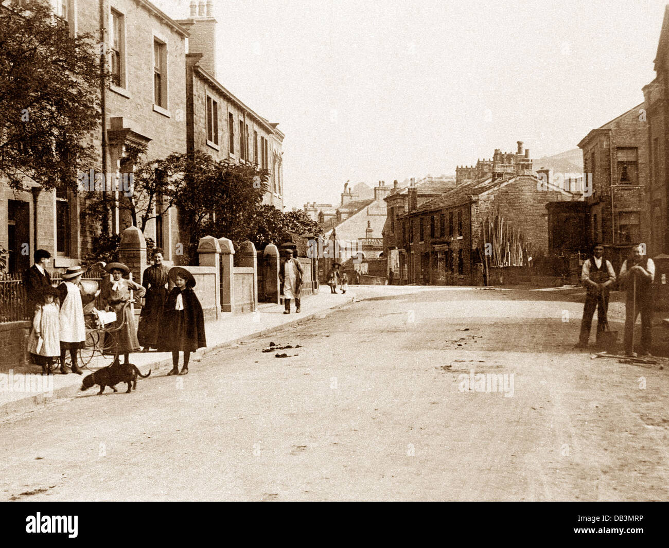 Holmfirth Huddersfield Road early 1900s Stock Photo Alamy