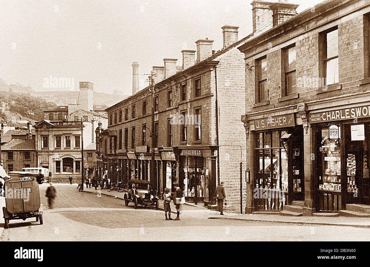 Holmfirth Victoria Street probably 1920s Stock Photo