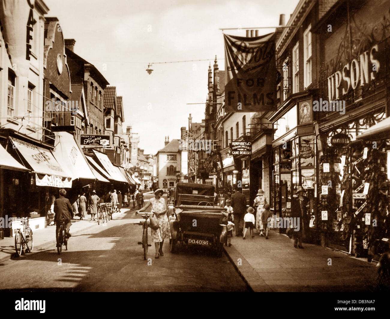 Horsham West Street and Middle Street probably 1920s Stock Photo