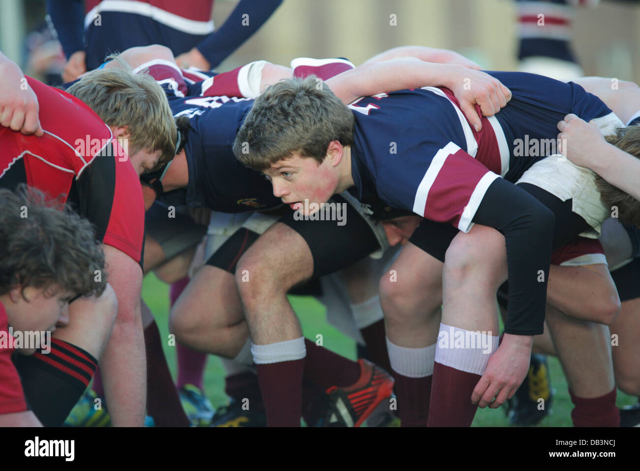 Brewin Dolphin Scottish School Rugby Under 18 Bowl Final Scrummage Stock Photo