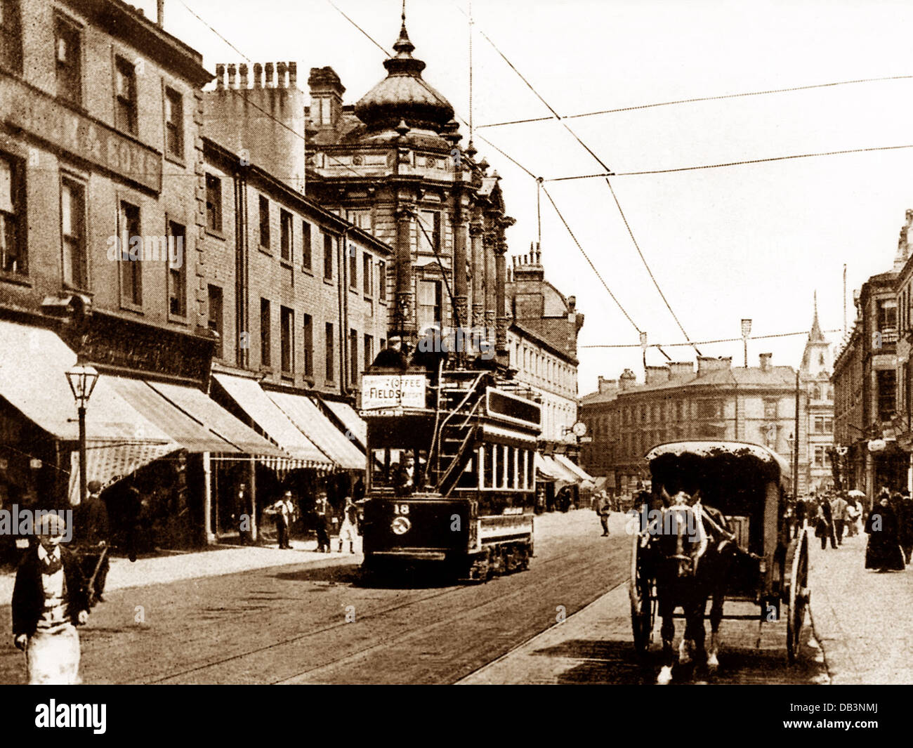 Huddersfield New Street early 1900s Stock Photo