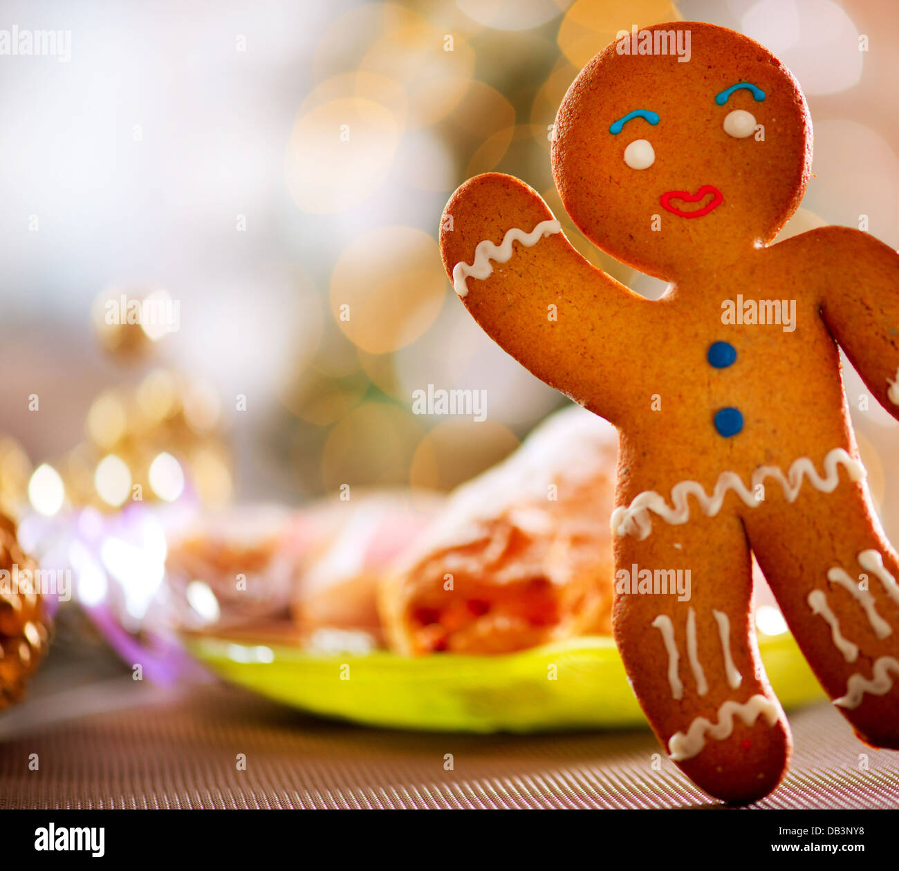 Gingerbread Man. Christmas Holiday Food Stock Photo