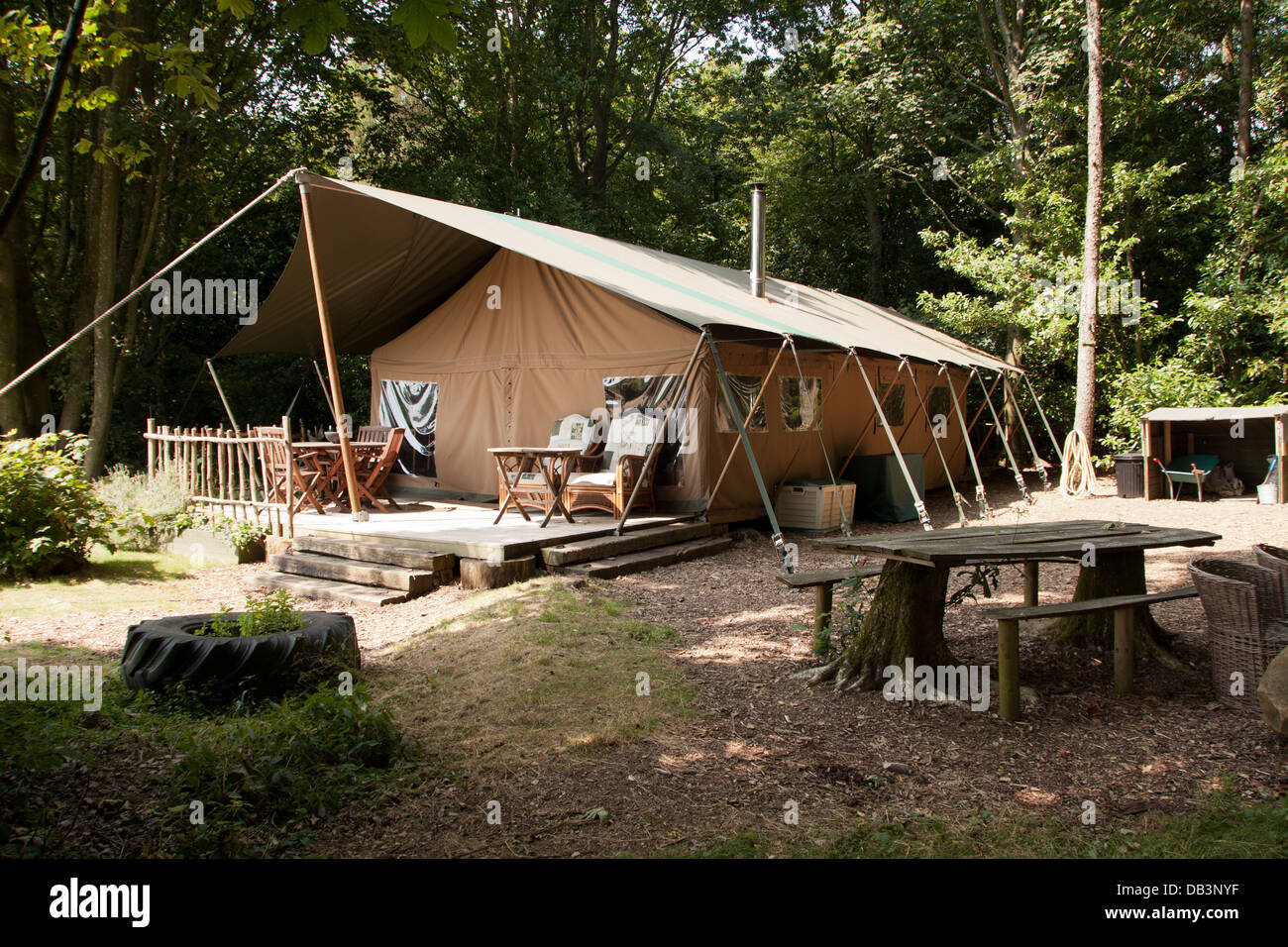 Glamping - In English 'Posh Camping...' at the Bereleigh Estate, East Meon, Stock Photo
