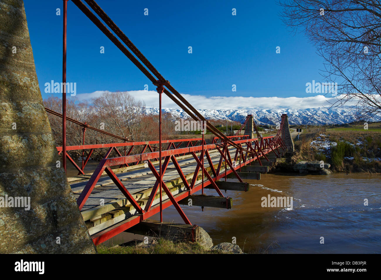 Historic Suspension Bridge, Taieri River, Sutton, Otago, South Island